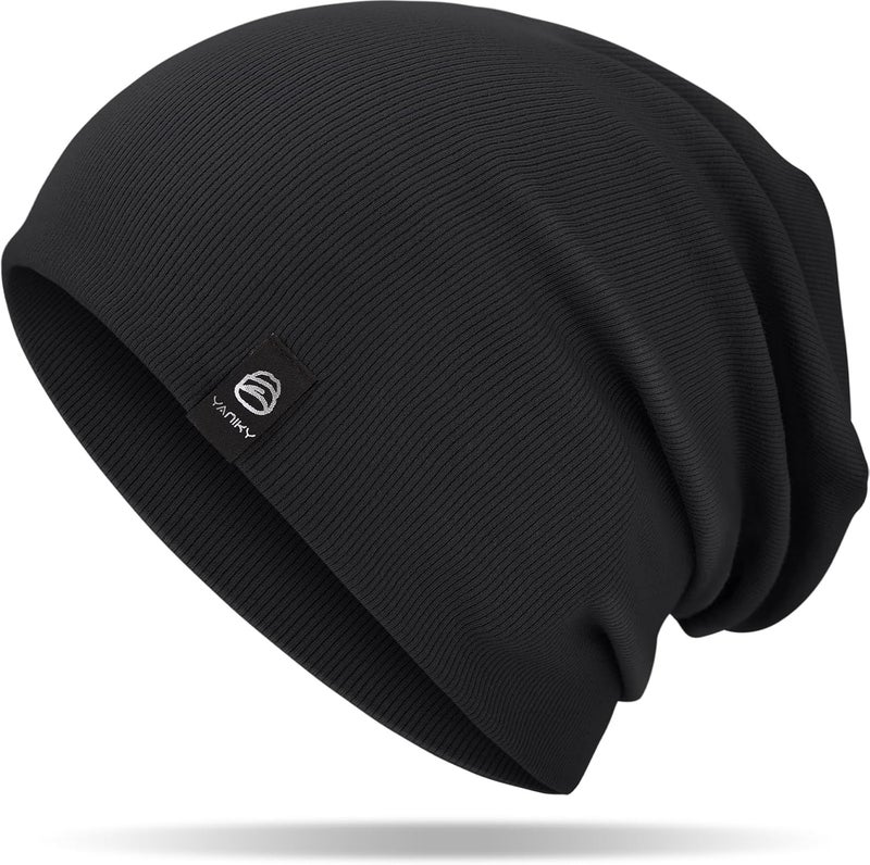 YANIKY Slouchy Beanie for Women, Mens Soft Cotton Beanie Hat, Double Layer Windproof Skull Cap for All Seasons - Image 1